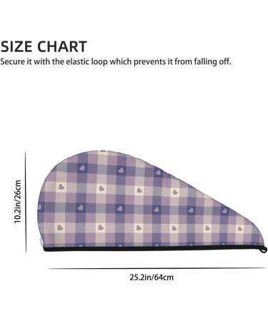 Hair Towel Wrap - Quick Drying Hair Turban with Button | Heart Check Plaid | Perfect for International Shipping - Buy Online on GoSupps.com