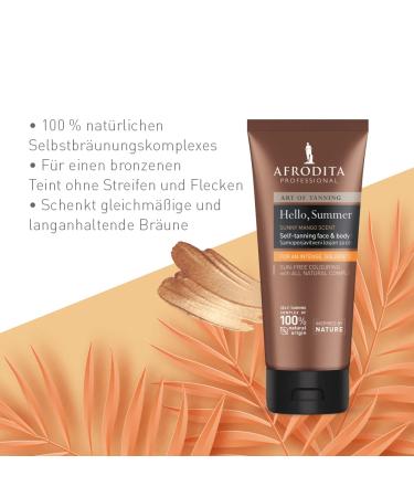 Afrodita Professional Art of Tanning - Hello Summer Self-Tanning Lotion for Face & Body | 150ml | Flawless Tan Without UV | Paraffin-Free - Buy Online on GoSupps.com
