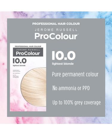 Jerome Russell ProColour Lightest Blonde 10.0 Permanent Hair Colour Ammonia Free Hair Dye for Full Grey Coverage Shine & Colour Retention with Brazil Nut Oil - Buy Online on GoSupps.com