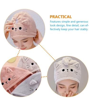 DOITOOL Hair Drying Turban 3Pcs - Cute Cat Hair Wrap Set for Kids & Women - Buy Online on GoSupps.com