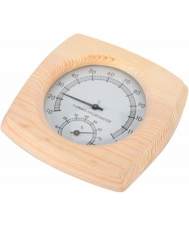 LVYXON Sauna Thermometer & Hygrometer | Wooden Thermo-Hygrometer for Accurate Humidity & Temperature Control (14x14x2.5 cm) - International Shipping Available - Buy Online on GoSupps.com
