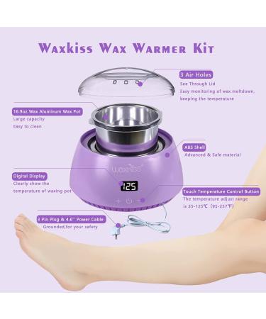 Digital Portable Electric Wax Warmer 16.9oz for Hair Removal - Violet with See-Through Cover - Buy Online on GoSupps.com