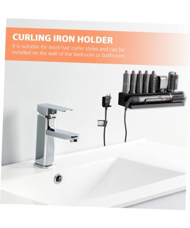 DRESSOOS Curling Iron Rack Blow Dryer Stand Hair Curler Wall Holder Hair Curler Rack Black Stainless Steel - Buy Online on GoSupps.com