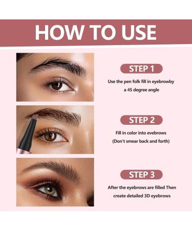 CYZJPRVN 3D Magic Eyebrow Pencil Waterproof Micro Eyebrow Pencil with 4 Forked Tips Eyebrow Tattoo Pen Long Lasting Magic Eyebrow Pencil Dark/Light Brown - Buy Online on GoSupps.com