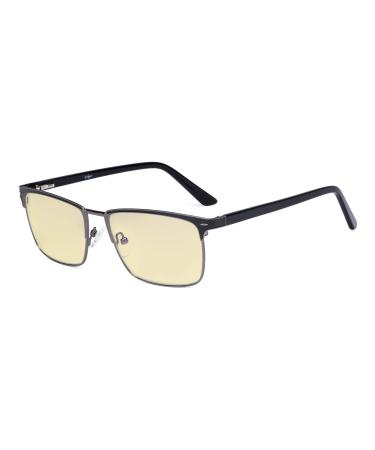 Eyekepper Blue Light Blocking Glasses Women Men with Yellow Filter Lens - Anti Blue Ray Computer Eyeglasses - Black without strength Black-bb60 Lens