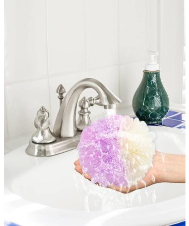 Aquior Shower Puff Loofahs 60g/PCS Extra Large Mesh Pouf Easy Foaming Body Scrubber Exfoliator for Big Full Lather Cleanse(4 Pack) Style04 - Buy Online on GoSupps.com