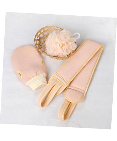 Exfoliating Bath Towel Set - Includes Back Scrubber & Thick Spa Towel | Pink 60x9.5cm | Home Bath Accessories for Perfect Skin - Buy Online on GoSupps.com
