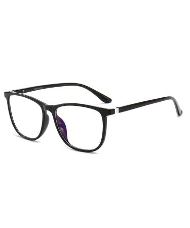SUNGAIT Spring Hinge Blue Light Filter Glasses Anti Blue Ray Digital Screen Glasses SGT902 Black Frame (Glossy Finish)