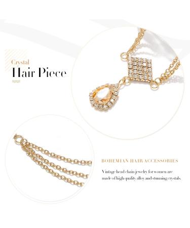 Rhinestone Gold Wedding Head Chain | Bohemian Crystal Headpiece for Women - Buy Online on GoSupps.com