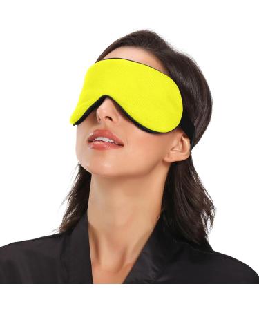 Adjustable Light Blocking Eye Mask for Men and Women - Ideal for Travel, Yoga, Meditation, and Deep Sleep - Breathable and Comfortable - Pure Yellow - Buy Online on GoSupps.com