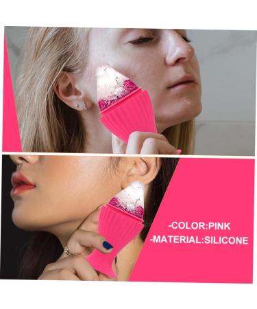 Beavorty Ice Cube Tray & Roller - Reusable Silicone Face Ice Tool for Skin Massage - Pink 15x6CM - Buy Online on GoSupps.com