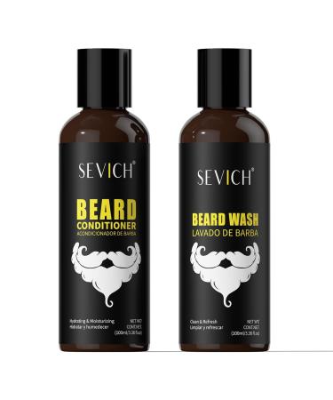 Sevich Ensemble shampoing et apr s-shampoing pour barbe pour homme formule v g tale naturelle l'huile d'argan et de jojoba nettoyant en profondeur et hydratant pr vient la s cheresse et les