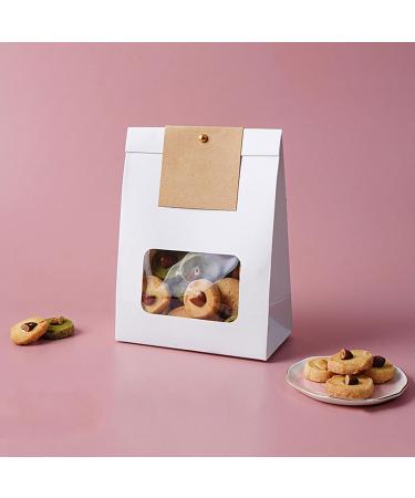 Set Of 50 Convenient Paper Bags For Bread Clear Window Cookie Packaging Bag Practical Food Package Bag For Parties - Buy Online on GoSupps.com