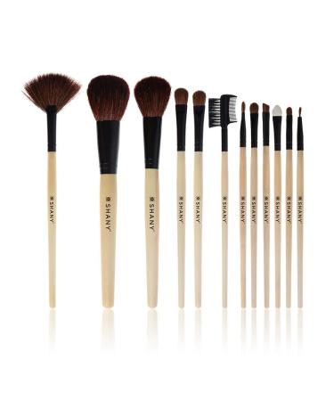 SHANY Professional 12 Piece Vegan Bamboo Makeup Brush Set | Natural Hair Cosmetics with Microfiber Pouch - Perfect for Flawless Makeup Application - Buy Online on GoSupps.com