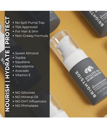 Brightside Huile de soin pour barbe cheveux et peau la bergamote et l'eucalyptus 30ml - Buy Online on GoSupps.com