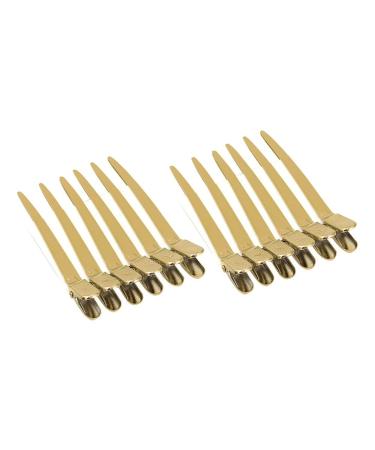 12pcs Salon Hairdressing Cutting Hairpins - Golden Styling Clips for Dyeing & Hairdressers - Buy Online on GoSupps.com
