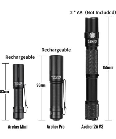 ThruNite Archer Mini 405LM USB C Rechargeable EDC Flashlight - Black Cool White - Buy Online on GoSupps.com