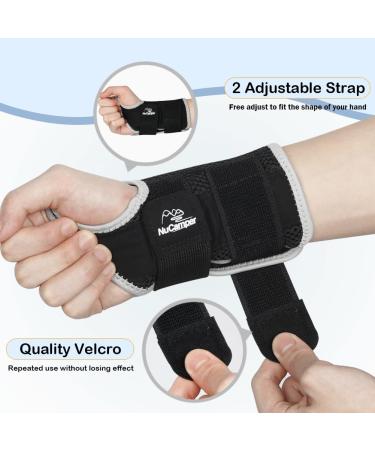 Nucamper Breathable Wristwear Band | Adjustable Wrist Support for Arthritis & Tendonitis | Metal-Shine Stabilizer | Unisex L/XL - Right Hand - Buy Online on GoSupps.com