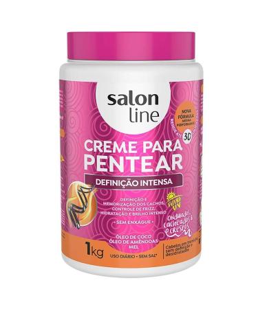  Linha Tratamento (SOS Cachos) Salon Line - Creme para Pentear  Mel Cachos Intensos 300 Ml - (Salon Line Treatment (SOS Curls) Collection -  Intense Curls Honey Combing Cream 10.14 Fl Oz) 