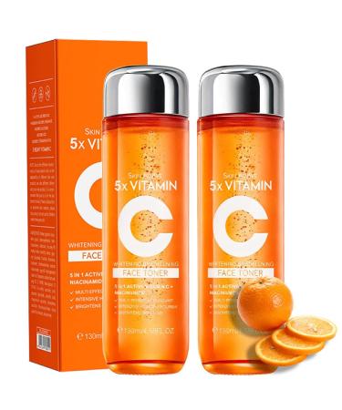 5X Vitamin C Toner Hyaluronic Acid Facial Suitable for Face Arms and Legs Natural Ingredients Powerfully Moisturizing Face for Sensitive Skin (Face Vitamin C Toner for Women Anti Aging)