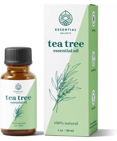 Tea Tree Essential Oil 100% Pure - Essential Delights 1 oz | Certified Distilled Oil for Skin & Hair - Buy Online on GoSupps.com