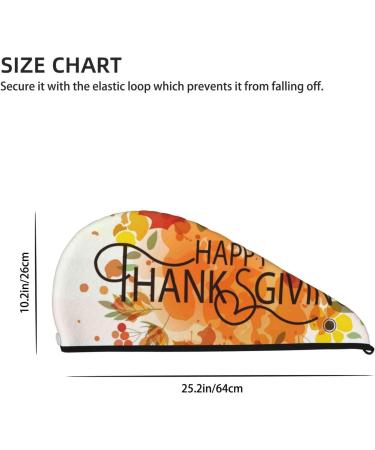 Happy Thanksgiving Microfiber Hair Towel | Super Absorbent Coral Velvet Hair Wrap for Long Curly & Thick Hair - Quick Dry Solution for Women - Buy Online on GoSupps.com