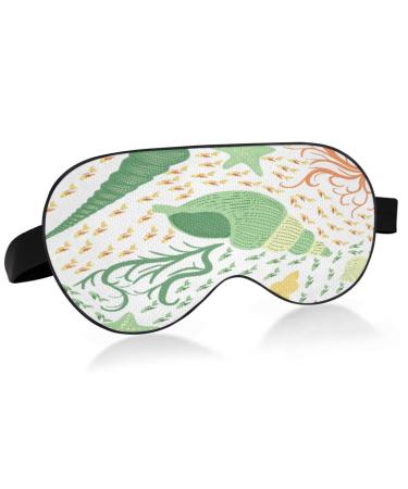 Sleep Mask Light Blocking Cute Green Conch Shells Eye Mask for Sleeping with Adjustable Strap Marine Soft Lightweight Eye Cover Blindfold for Men Women Work Travel Naps