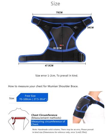 Adjustable Shoulder Support Brace - Neoprene Upper Arm Wrap for Rotator Cuff & AC Joint Therapy | Hot/Cold Pad Compatible | Compression Wrap (Blue - Buy Online on GoSupps.com