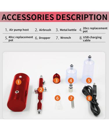 Airbrush Kit Portable Auto Art Paint Air Brush Spray Gun with USB Data Cable for Makeup Cookies Cake Art Nail Tattoo Face Shoes Model Painting - Buy Online on GoSupps.com