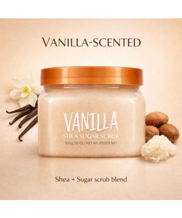 Exfoliating Body Scrub with Vanilla Scent Sugar Texture Body Cleanser for Daily Shower Use Smooth Application Large 18 oz Jar - Buy Online on GoSupps.com