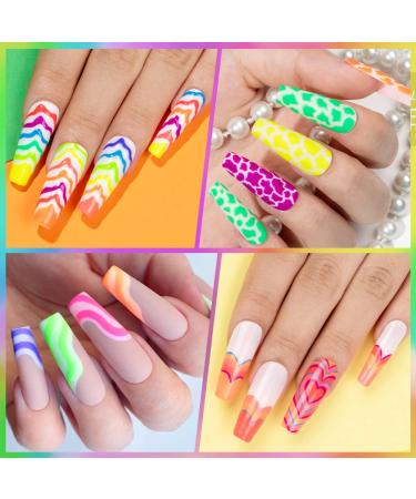 12 Colors Neon Nail Art Gel Liner Set - Fluorescent Gel Polish for Manicure & Nail Art - Buy Online on GoSupps.com