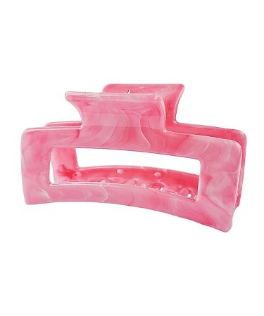 Gradient Hair Clip Hair Claw Clip Women Hair Claw Hollow Geometric Rectangle Colorful Cloud Pattern Hair Clip Strong Grip Back Head Clip Pink