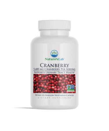 Nature's Lab Cranberry 5400mg Supports Urinary Tract Health* Non-GMO Verified Vegan Gluten Free 90 Capsules (3 Month Supply) 90 Count (Pack of 1)