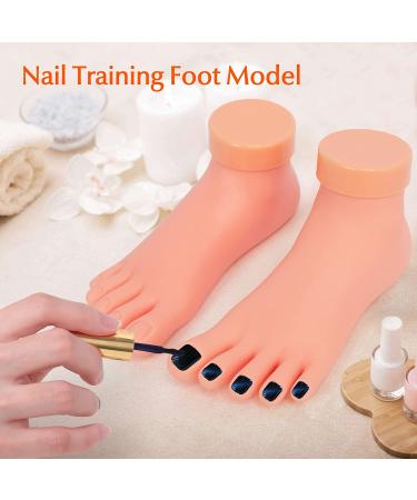 Flexible Soft Silicone Practice Fake Foot Model - Nail Art Training Tool (1 Pair) - Buy Online on GoSupps.com