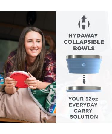 HYDAWAY Collapsible Bowl | Portable  Packable Dish for Camping  Hiking  Backpacking  Campervans  Travel  Kids and Pets | 1-Quart Capacity (Jet Black) - Buy Online on GoSupps.com