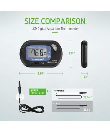 VIVOSUN 4-Pack LCD Digital Aquarium Thermometer with Suction Cup - Accurate Water Temperature for Fish Tank, Terrariums, and Turtles - Buy Online on GoSupps.com