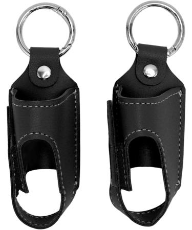 Secure and Convenient Storage Versatile Usage Stylish and Durable Design 2pcs Asthma Inhaler Holder Portable Storage Protective PU Leather Case with Carabiner Clip for Travel Black - Buy Online on GoSupps.com