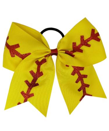 Ipetboom Softball Bow Hair Tie Barrettes for Girls Hair Scrunchies for Womens Hair Kids Hair Clips for Girls Softball Hair Ties Kids Hair Accessories Bow Tie Ribbon Child