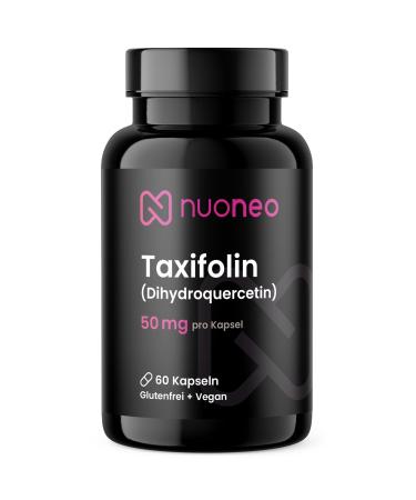 nuoneo Taxifolin 50mg - Dihydroquercetin with natural larch bark extract - 60 vegan capsules for a 2-month supply - Premium flavonoid with no additives - Laboratory tested and made in Germany