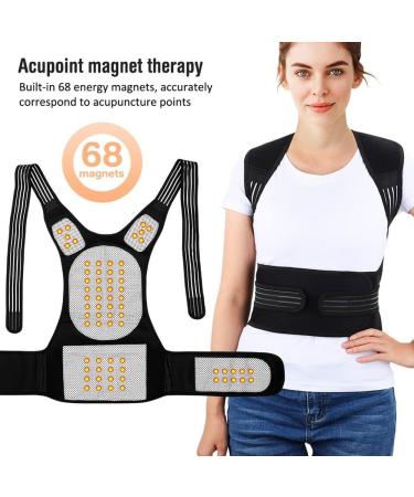 Wgust Lumbar Vertebrae Belt - Adjustable Posture Support for Men & Women | Heating Waist Band for Lower Back Pain Relief & Sciatica - Size L/Black - Buy Online on GoSupps.com
