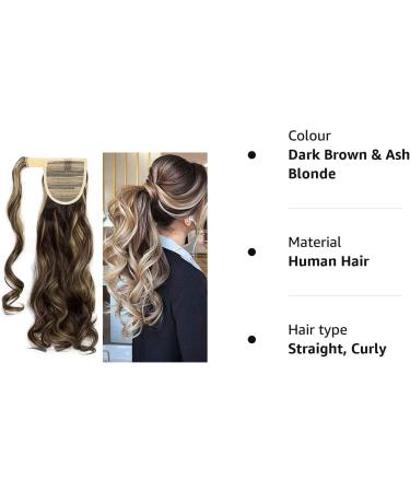 Wrap Around Ponytail Extension | Long Curly Hairpiece for Women | Brown/Black/Blonde 17 Inch - Buy Online on GoSupps.com