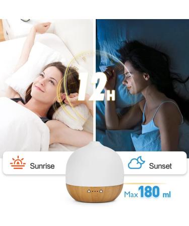Buy Essential Oil Diffuser - Aromatherapy Ceramic 180ml for Large Rooms | Bamboo Base Night Light Auto Shut-Off | International Shipping - Buy Online on GoSupps.com
