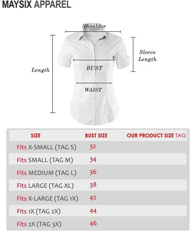 MAYSIX Short Sleeve Button Down Shirt for Women - Office to Casual Wear | XS-3XL - White Dot - Buy Online on GoSupps.com
