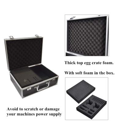 Yuelong Black Tattoo Case - Aluminum Makeup Carry Box with Sponge | Double Lock Key Storage Case for Tattoo & Makeup - 12.6x9.5x5.1 Inch - Buy Online on GoSupps.com