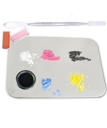 Buy Cosmetic Acrylic Nail Art Palette & Stainless Steel Spatula | 15x10cm | International Shipping Available - Buy Online on GoSupps.com
