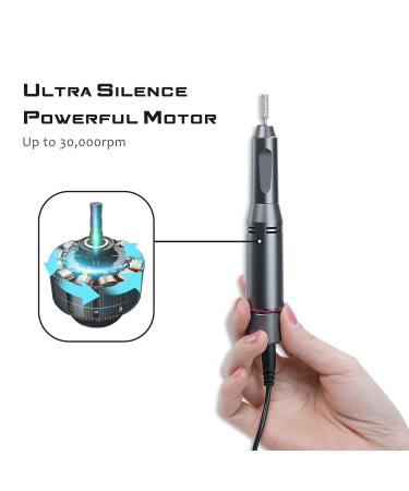 Fuegobird Electric Nail Drill Kit - Professional Manicure Pedicure Efile Machine - 30000 RPM - Portable USB Nail File Tool for Acrylic Gel Nails - Home and Salon Use - Buy Online on GoSupps.com