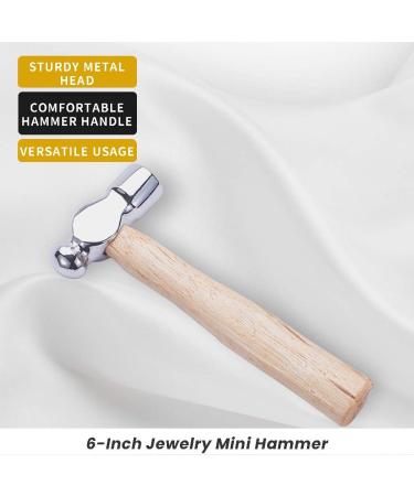 BENECREAT 6 Long Iron Jewelry Making Hammer Set with Wood Handle and Rubber Bench Block - Ideal for Jewelry Making and Metal Smithing - Buy Online on GoSupps.com
