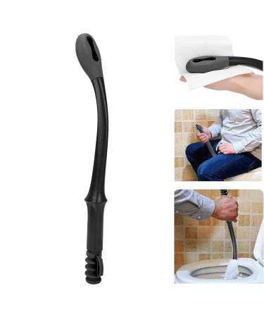 Toilet Wiping Aid Long Handle | Comfort Bottom Wiper for Independence | 15.7 inch Toilet Aid Tool for Older & Pregnant Women - Black - Buy Online on GoSupps.com