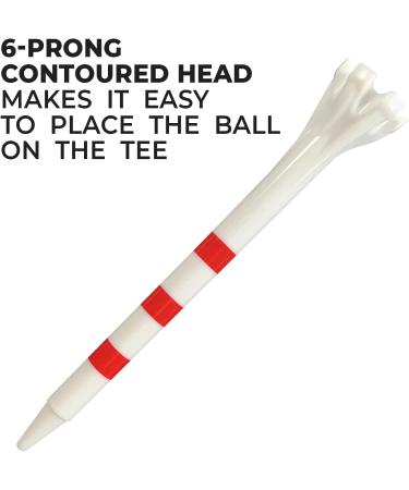 Champ 2-3/4 Stripe Golf Tee 100 Count - White/Red FLYtee - Buy Now - Buy Online on GoSupps.com
