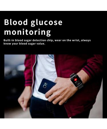 INPETS F57L Smartwatch Fitness Tracker with Blood Glucose Monitoring, Heart Rate, Blood Pressure, and Oxygen Tracking - Black - Buy Online on GoSupps.com
